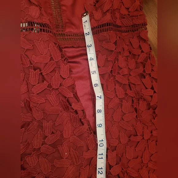 NWT Bardot Burgundy Gemma Halter Lace Dress Size 4 - Picture 12 of 14